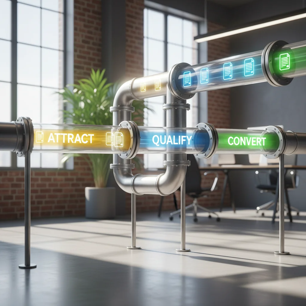 Pipeline industriel coloré avec des articles numériques glissant à travers